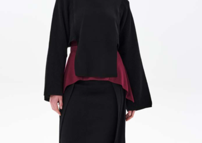 Ioanna Kourbela FW23, Asymmetrical Knit Top and knit skirt