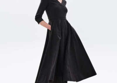 Ioanna Kourbela FW23, black flow dress