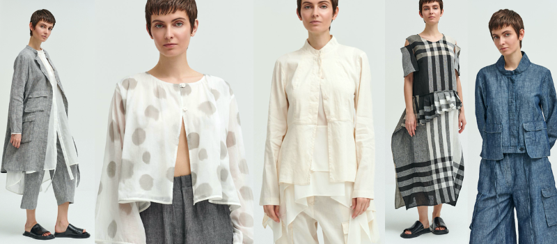 Kedziorek SubHero SS2027 Poland, Polish fashion, Europe, European fashion, polka dots, b&w, black & white, neutrals, comfy, flowy, breathable, natural fabrics, sheer, edgy